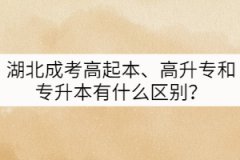 湖北成考高起本、高升專和專升本有什么區(qū)別？