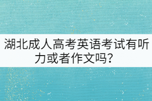 湖北成人高考英語(yǔ)考試有聽(tīng)力或者作文嗎？