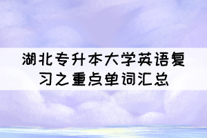 湖北專升本大學(xué)英語復(fù)習(xí)之重點單詞匯總（二）