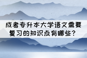 成考專升本大學(xué)語文需要復(fù)習(xí)的知識點有哪些？