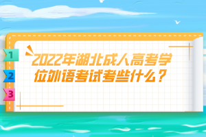 2022年湖北成人高考學(xué)位外語(yǔ)考試考些什么？