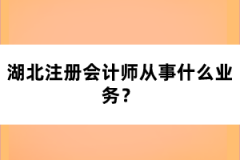 湖北注冊會計師從事什么業(yè)務？