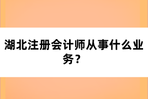 湖北注冊(cè)會(huì)計(jì)師從事什么業(yè)務(wù)？