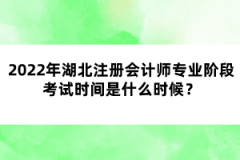 2022年湖北注冊會計師專業(yè)階段考試時間是什么時候？