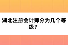 湖北注冊會計師分為幾個等級？