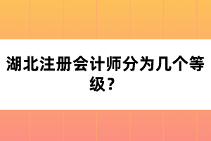 湖北注冊會計師分為幾個等級？