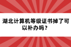 湖北計(jì)算機(jī)等級證書掉了可以補(bǔ)辦嗎？