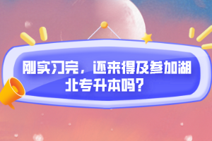 剛實習完，還來得及參加湖北專升本嗎？