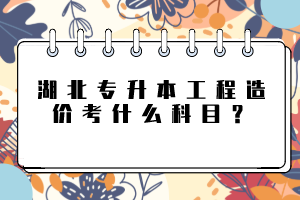 湖北專升本工程造價(jià)考什么科目？