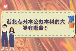 湖北專升本公辦本科的大學(xué)有哪些？