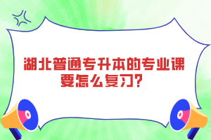 湖北普通專升本的專業(yè)課要怎么復(fù)習(xí)？