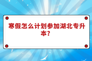 寒假怎么計(jì)劃參加湖北專升本？