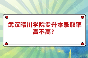 武漢晴川學(xué)院專升本錄取率高不高？