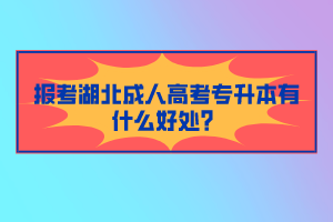 報(bào)考湖北成人高考專升本有什么好處？