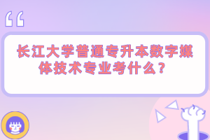 長江大學普通專升本數(shù)字媒體技術專業(yè)考什么？