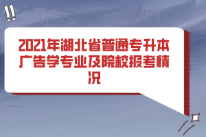 2021年湖北省普通專升本廣告學(xué)專業(yè)及院校報(bào)考情況