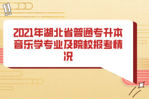 2021年湖北省普通專升本音樂學(xué)專業(yè)及院校報(bào)考情況