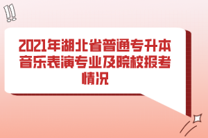 2021年湖北省普通專升本音樂表演專業(yè)及院校報(bào)考情況