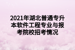 2021年湖北普通專升本軟件工程專業(yè)與報(bào)考院校招考情況