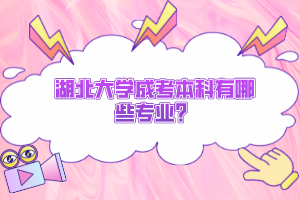 湖北大學(xué)成考本科有哪些專業(yè)？