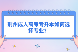 荊州成人高考專升本如何選擇專業(yè)？