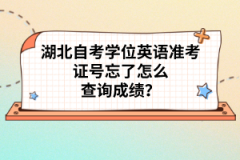 湖北自考學(xué)位英語準(zhǔn)考證號忘了怎么查詢成績？