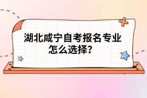 湖北咸寧自考報(bào)名專業(yè)怎么選擇？