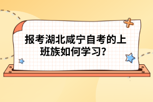 報(bào)考湖北咸寧自考的上班族如何學(xué)習(xí)？