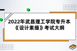 2022年武昌理工學院專升本《設計素描》考試大綱