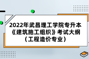 2022年武昌理工學(xué)院專升本《建筑施工組織》考試大綱（工程造價(jià)專業(yè)）