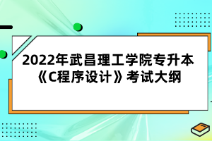 2022年武昌理工學(xué)院專升本《C程序設(shè)計》考試大綱