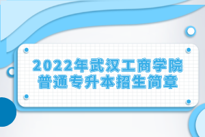 2022年武漢工商學院普通專升本招生簡章