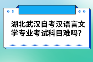 湖北武漢自考漢語(yǔ)言文學(xué)專業(yè)考試科目難嗎？