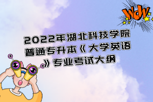 2022年湖北科技學(xué)院普通專升本《大學(xué)英語》專業(yè)考試大綱