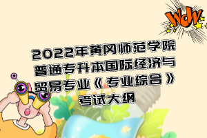 2022年黃岡師范學(xué)院普通專升本國際經(jīng)濟與貿(mào)易專業(yè)《專業(yè)綜合》考試大綱