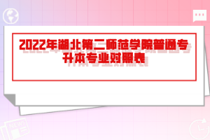 2022年湖北第二師范學(xué)院普通專升本專業(yè)對(duì)照表