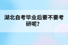 湖北自考畢業(yè)后要不要考研呢？