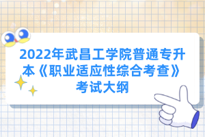 2022年武昌工學院普通專升本《職業(yè)適應性綜合考查》考試大綱