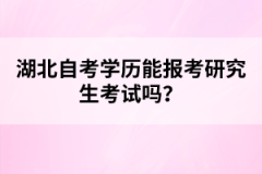 湖北自考學(xué)歷能報(bào)考研究生考試嗎？