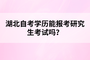 湖北自考學歷能報考研究生考試嗎？