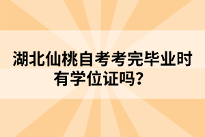 湖北仙桃自考考完畢業(yè)時(shí)有學(xué)位證嗎？