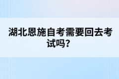 湖北恩施自考需要回去考試嗎？