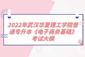 2022年武漢華夏理工學(xué)院普通專升本《電子商務(wù)基礎(chǔ)》考試大綱