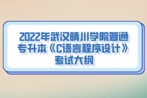 2022年武漢晴川學(xué)院普通專升本《C語言程序設(shè)計(jì)》考試大綱