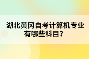 湖北黃岡自考計(jì)算機(jī)專業(yè)有哪些科目？