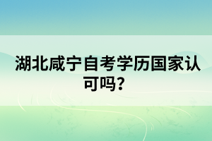 湖北咸寧自考學(xué)歷國(guó)家認(rèn)可嗎？