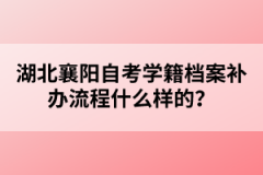 湖北襄陽自考學(xué)籍檔案補(bǔ)辦流程什么樣的？