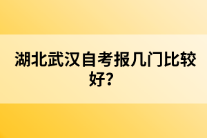 湖北武漢自考報(bào)幾門比較好？