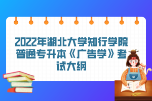 2022年湖北大學(xué)知行學(xué)院普通專升本《廣告學(xué)》考試大綱