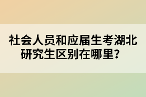 社會人員和應(yīng)屆生考湖北研究生區(qū)別在哪里？